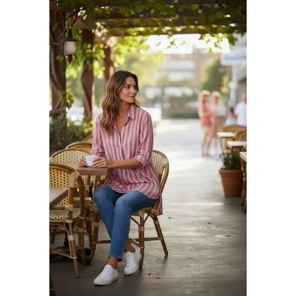 Boden Pink Striped Button Down Shirt